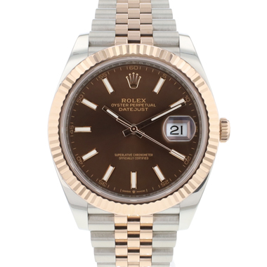 Rolex - Datejust 41 Jubilee Fluted Steel Everosegold Choco Dial