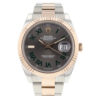 Rolex - Datejust 41 Oyster Fluted Steel / Everosegold Wimbledon Dial Service '25