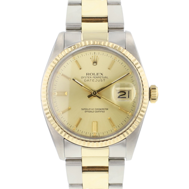 Rolex - Datejust 36 Steel Gold Oyster Fluted Champagne Dial