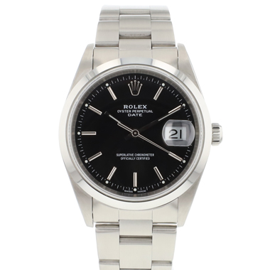 Rolex - Date 34MM Steel Black Dial
