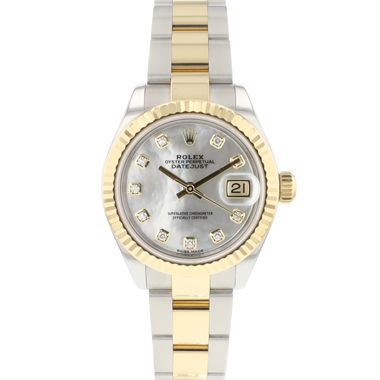 Rolex - Datejust 28 Oyster Fluted Steel Gold MoP Diamond Dial