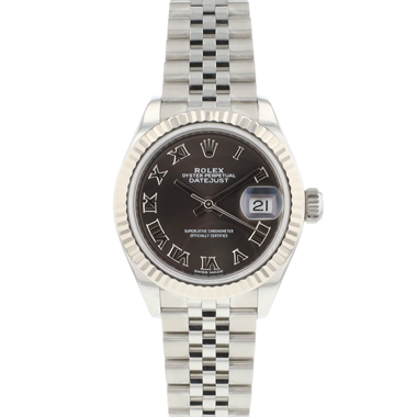 Rolex - Lady-Datejust 28 Steel Jubilee Fluted Grey Roman Dial