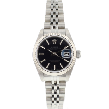 Rolex - Lady-Datejust 26 Steel Jubilee Fluted Black Dial