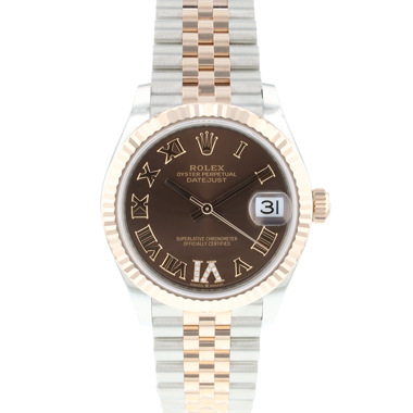 Rolex - Datejust 31 Midsize Steel Everose Gold Jubilee Choco Diamond Dial