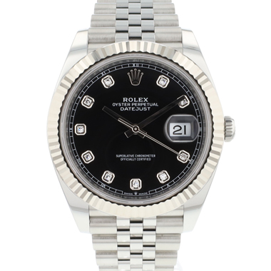Rolex - Datejust 41 Jubilee Fluted Black Diamond Dial