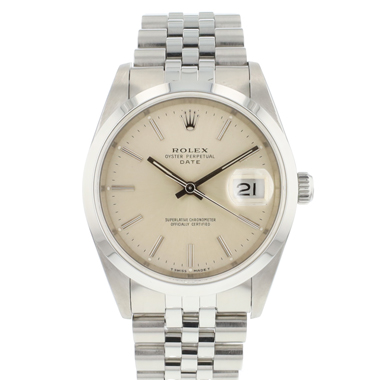 Rolex - Date 34MM Jubilee Steel Silver Dial