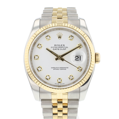 Rolex - Datejust 36 Steel Gold Jubilee Fluted White Diamond Dial