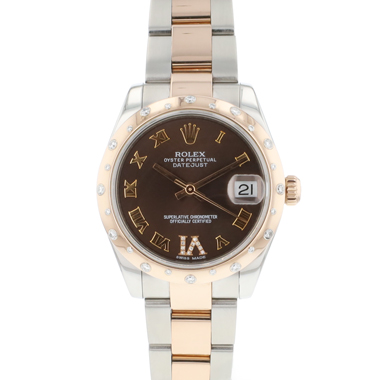 Rolex - Datejust 31 Steel Everose Choco Roman Diamond Dial