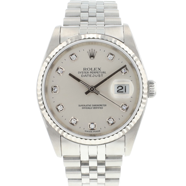 Rolex - Datejust 36 Jubilee Fluted Silver Diamond Dial