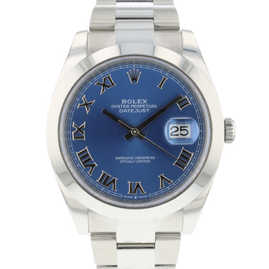 Rolex - Datejust 41 Steel Oyster Blue Roman Dial NEW 2025