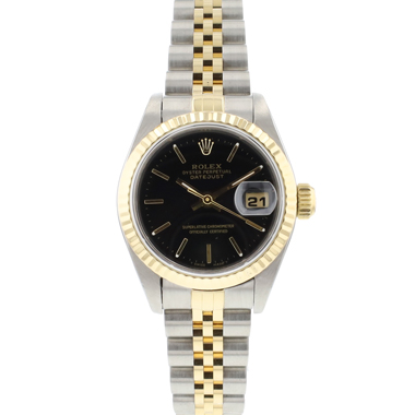 Rolex - Datejust 26 Steel/Gold Jubilee Fluted Black Dial