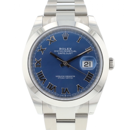 Datejust 41 Steel Oyster Blue Roman Dial NEW 2025