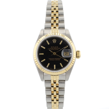 Rolex - Datejust 26 Steel/Gold Jubilee Fluted Black Dial 'Service 2025'