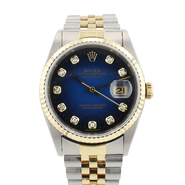Rolex - Datejust 36 Steel Gold Jubilee Fluted Blue Diamond Vignette Dial
