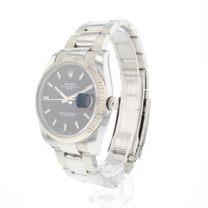 Date 34 Oyster Fluted Black Dial