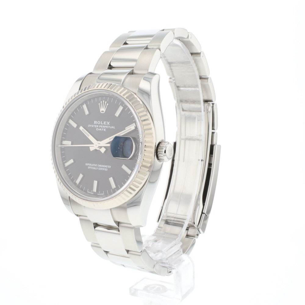 Date 34 Oyster Fluted Black Dial
