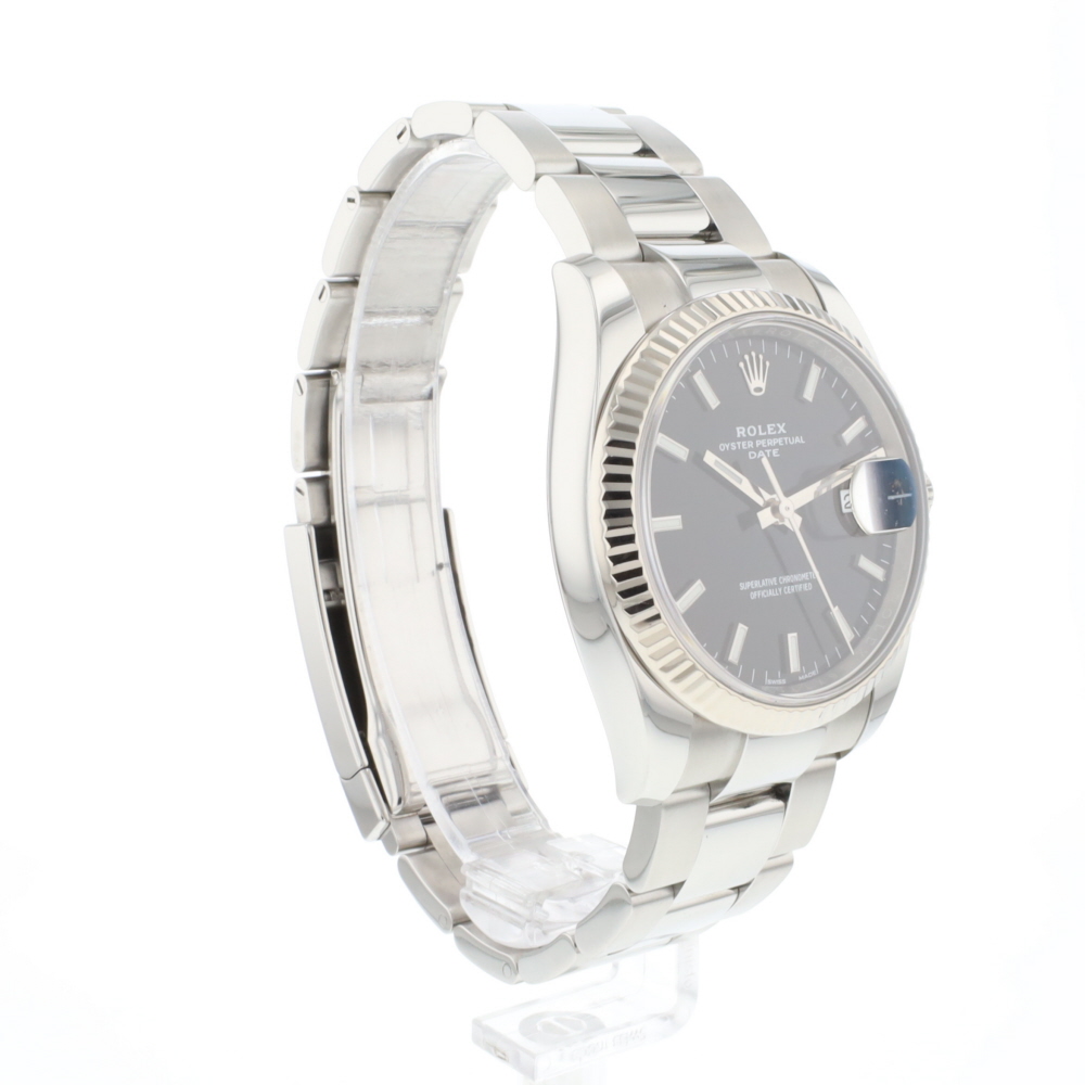 Date 34 Oyster Fluted Black Dial