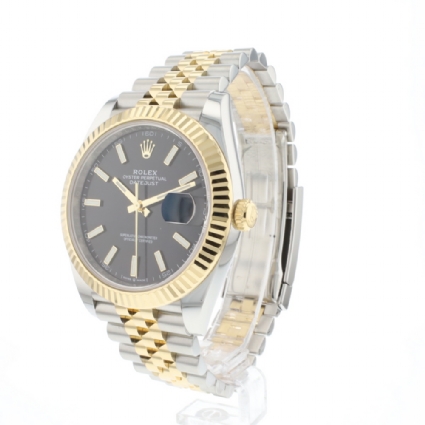 Datejust 41 Steel Gold Jubilee Fluted Black Dial