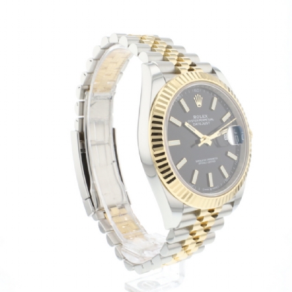Datejust 41 Steel Gold Jubilee Fluted Black Dial