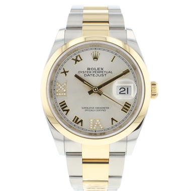 Rolex - Datejust 36 Steel Gold Oyster Silver Roman Diamond Dial