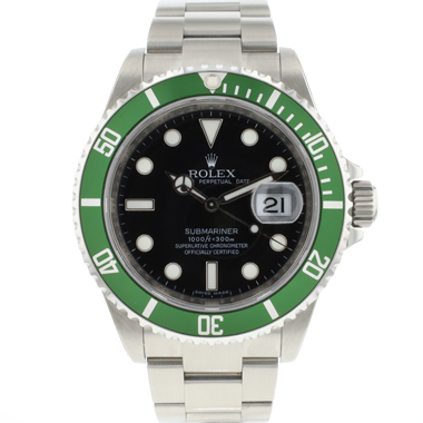 Rolex - Submariner Date 'Rehaut' 16610LV Kermit NEW IN STICKERS