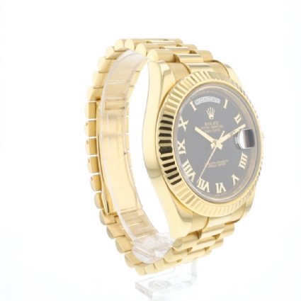 Day-Date II Yellow Gold Black Roman Dial