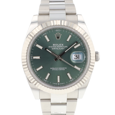 Rolex - Datejust 41 Fluted Oyster Mint Green Dial NEW 2025