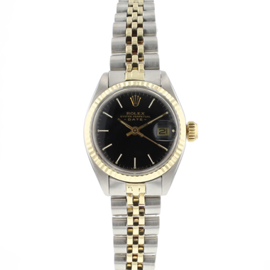 Rolex - Lady-Date 26 Steel/Gold Jubilee Fluted Black Dial