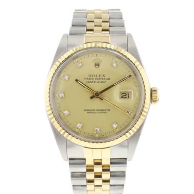Rolex - Datejust 36 Steel Gold Jubilee Fluted Champagne Diamond Dial