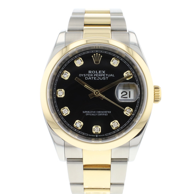 Rolex - Datejust 36 Steel Gold Oyster Black Diamond Dial