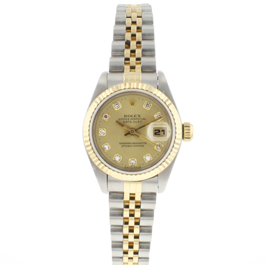 Rolex - Datejust 26 Steel Gold Jubilee Fluted Diamond Champagne Dial