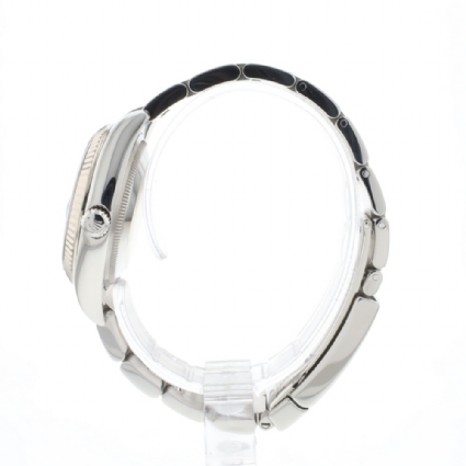 Date 34 Oyster Fluted Factory Diamond Arabic Black Dial