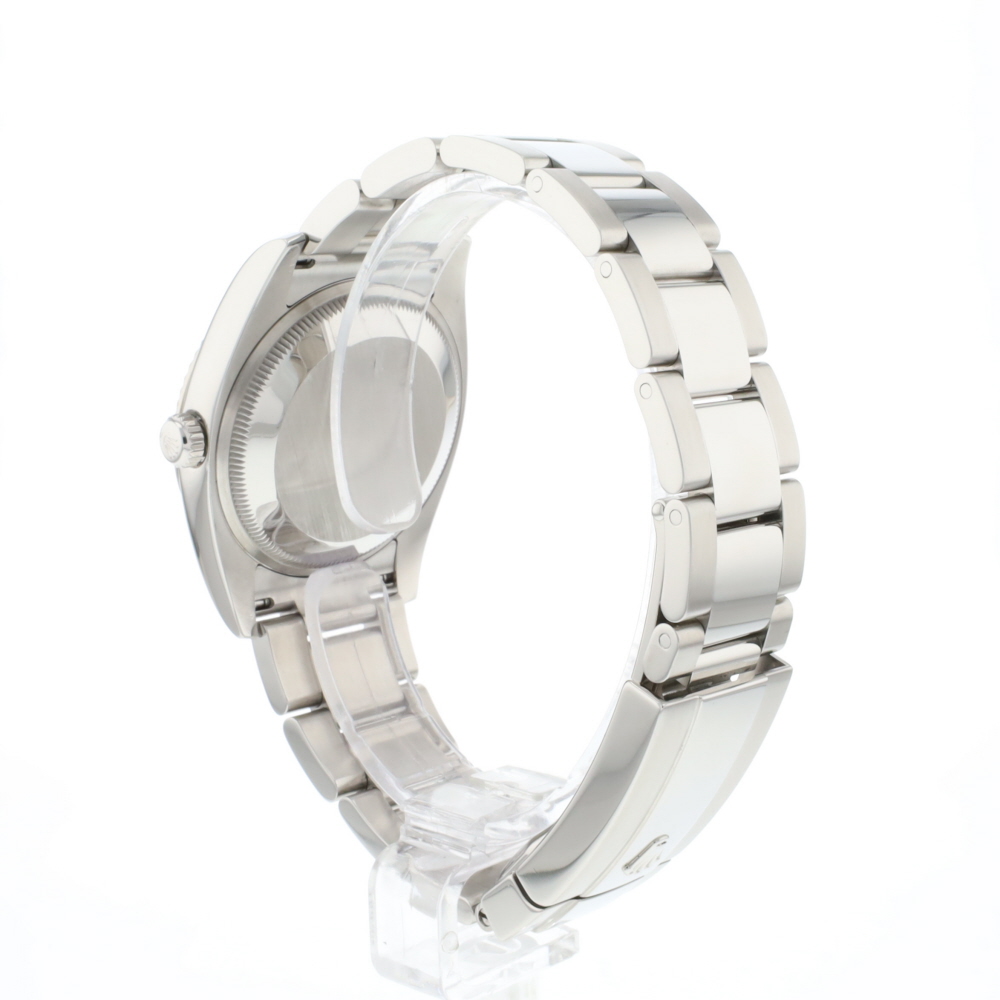 Date 34 Oyster Fluted Factory Diamond Arabic Black Dial