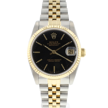 Rolex - Datejust 31MM Steel Gold Jubilee Fluted Black Dial