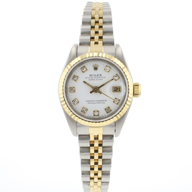 Rolex - Lady-Datejust 26 Steel Gold Jubilee Fluted White Diamond Dial