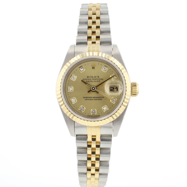 Rolex - Lady-Datejust 26 Steel Gold Jubilee Fluted Champagne Diamond Dial