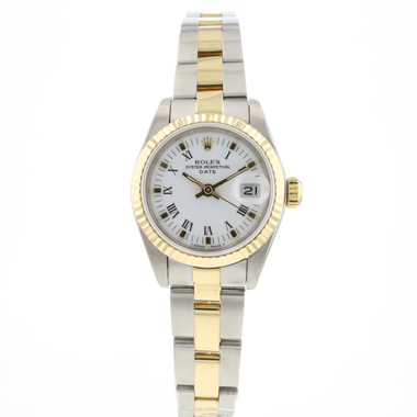 Rolex - Lady-Date 26 Steel Gold Jubilee Fluted White Roman Dial