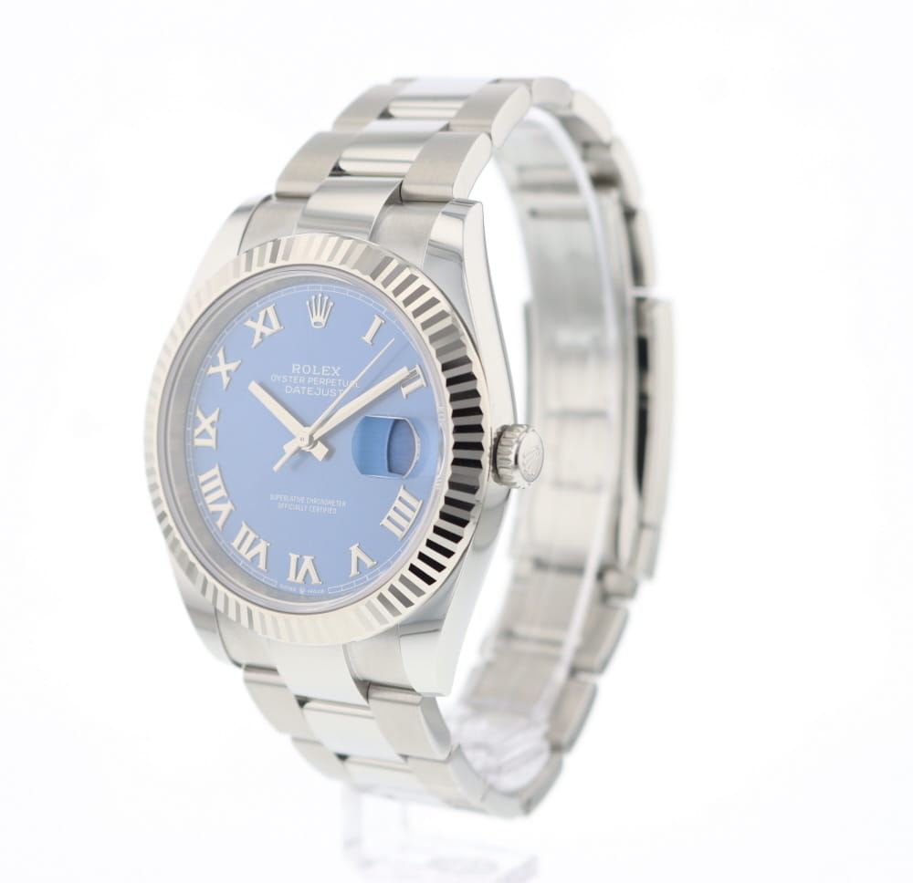 Datejust 41 Fluted Oyster Azzuro Blue Roman Dial NEW!