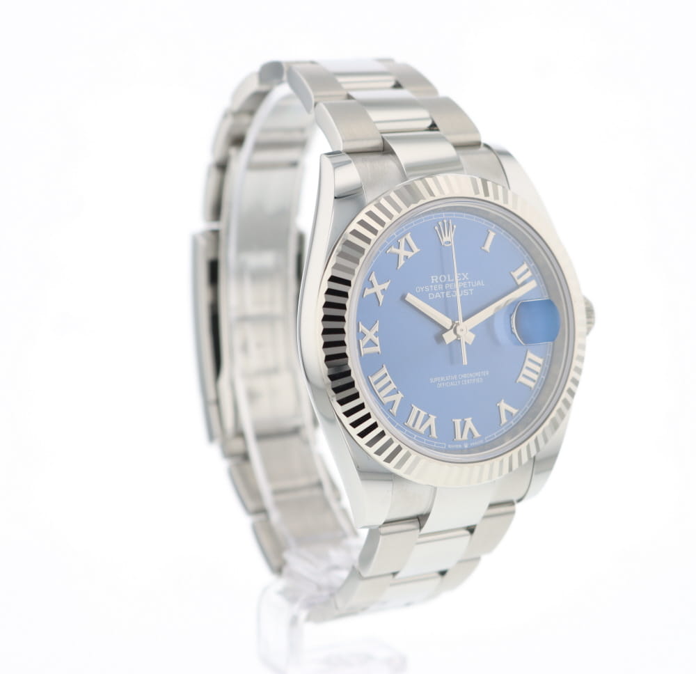 Datejust 41 Fluted Oyster Azzuro Blue Roman Dial NEW!