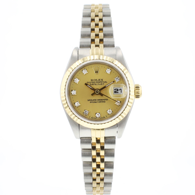 Rolex - Lady-Datejust 26 Steel Gold Jubilee Fluted Champagne Diamond Dial
