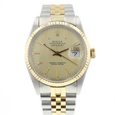 Rolex - Datejust 36 Gold/Steel Jubilee Fluted Champagne Tapestry Dial