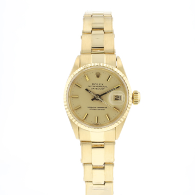 Rolex - Lady-Datejust 26 Yellow Gold Oyster Fluted Champagne Dial