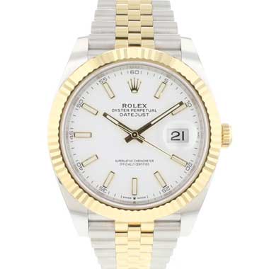 Rolex - Datejust 41 Steel/Gold Jubilee Fluted White Dial Service '25