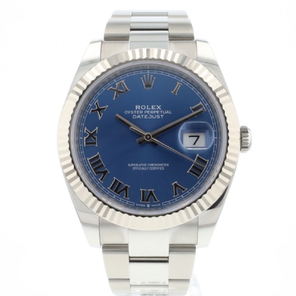 Datejust 41 Fluted Oyster Azzuro Blue Roman Dial NEW '25