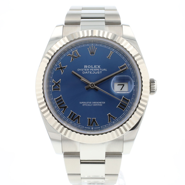Rolex - Datejust 41 Fluted Oyster Azzuro Blue Roman Dial NEW '25