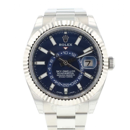 Sky-Dweller Steel Oyster Fluted Blue Dial NEW IN STICKERS