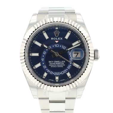Rolex - Sky-Dweller Steel Oyster Fluted Blue Dial NEW IN STICKERS