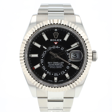 Rolex - Sky-Dweller Steel Oyster Fluted Black Dial
