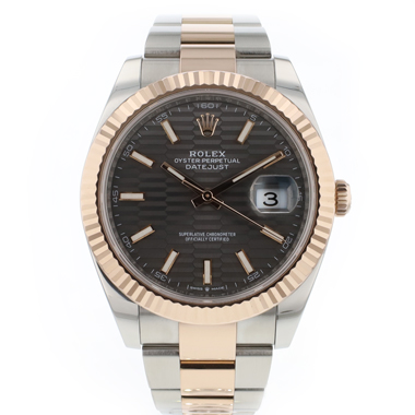Rolex - Datejust 41 Oyster Fluted Steel / Everosegold Slate Motif Dial