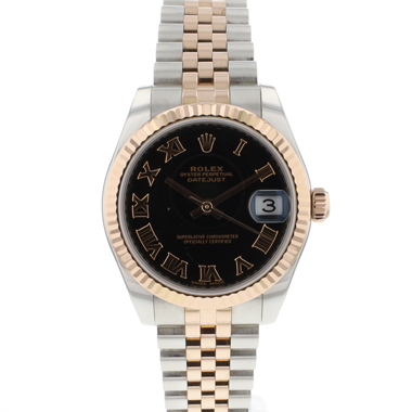 Rolex - Datejust Midsize 31 Jubilee Steel/Everose Roman Black Dial